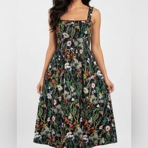 🏷️ New Avec Les Filles black botanical butterfly dress midi 8